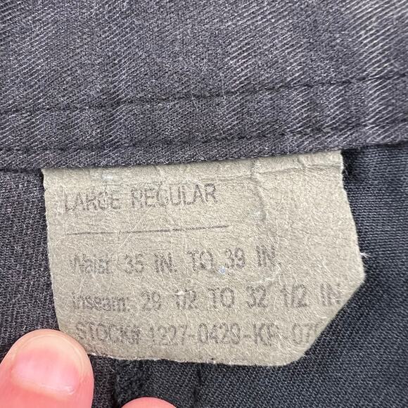 Vintage Cargo Military Pants Button Fly Men's Size Large 35-39 Black - Picture 8 of 10